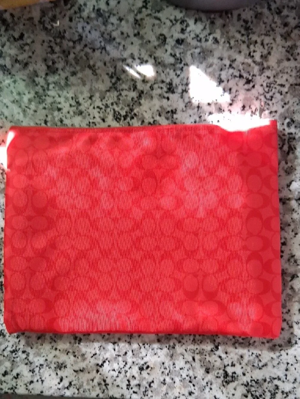 Coach Coral Logo Zip Pouch NWOT